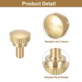 Uxcell M5x8mm Knurled Thumb Screws 4pcs Brass Bolts With Shoulder Grip Knobs Fasteners Tone