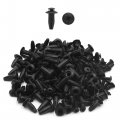 Uxcell 100pcs 4 8mm Plastic Black Car Rivets Fastener Fender Bumper Push Pin Clips