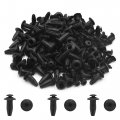 Uxcell 100pcs 4 8mm Plastic Black Car Rivets Fastener Fender Bumper Push Pin Clips