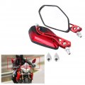 Qiilu Replacement Motorcycle Rearview Mirror 1 Pair Universal Scooter Aluminum Flame Pattern Rear View Mirrors With 8mm 10mm