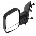 Ocpty Black Left Side Mirror Fit For 2003-2013 Ford E-250 Textured Glass Manual Folding Non-heated