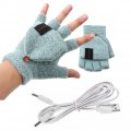Ihreesy Electric Heated Gloves Elegant Winter Warm Usb Mitten Laptop Washable Knitted Full Half Hands For Women Men Girls Boys
