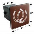Horseshoe Lucky Double Cowboy Brown Tow Trailer Hitch Cover Plug Insert