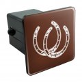 Horseshoe Lucky Double Cowboy Brown Tow Trailer Hitch Cover Plug Insert 