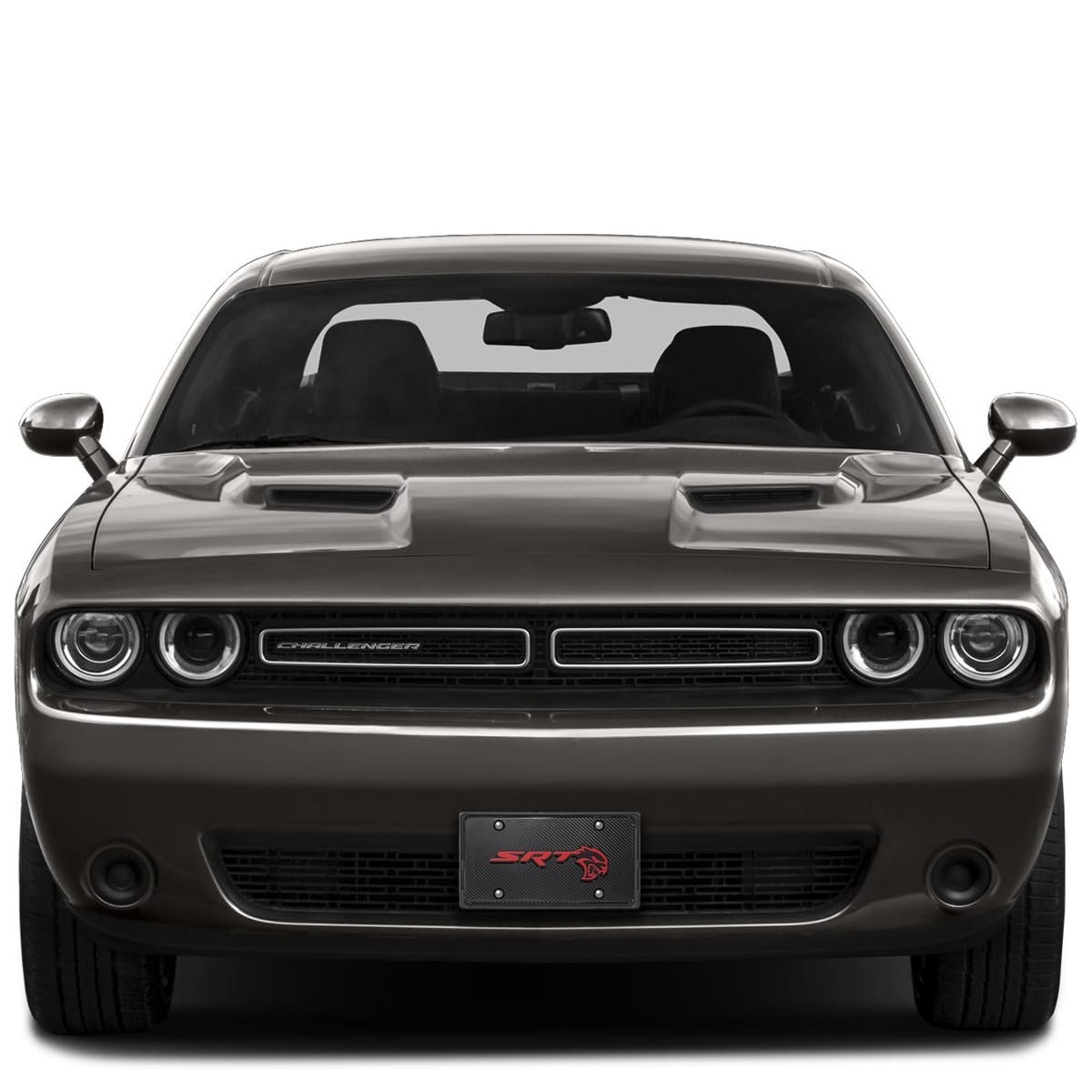 Dodge Srt Hellcat In Red 3d Logo On Real Black Carbon Fiber License Plate