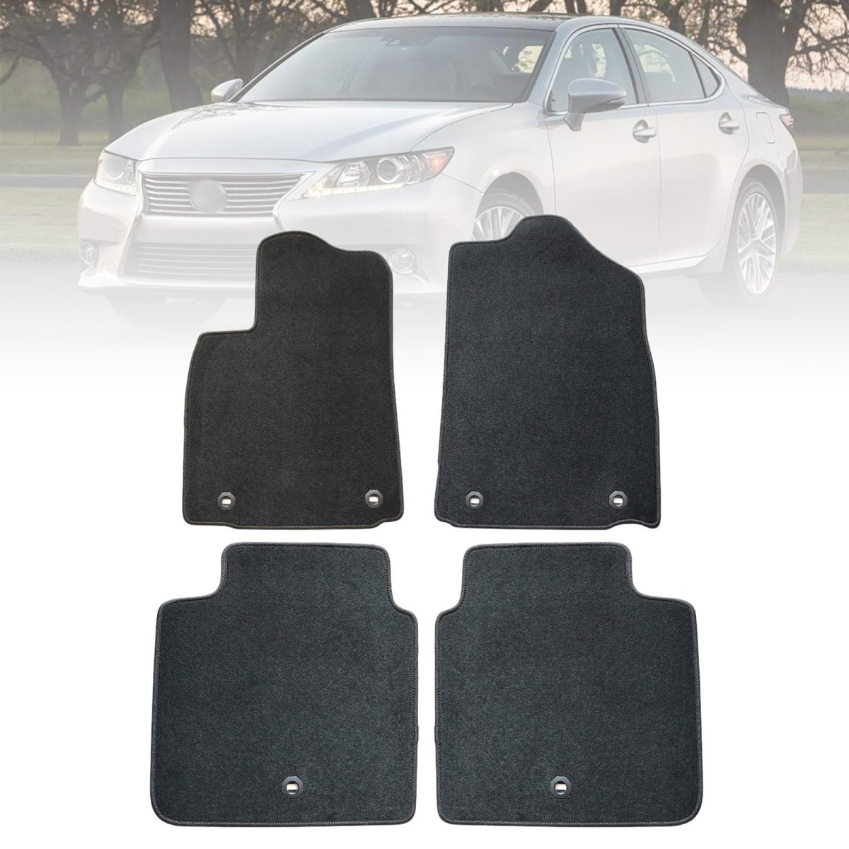 4 Pieces Black Velour Carpet Floor Mats Front Rear For Lexus Es350 300h 2013 2014 2015 2016 2017 2018