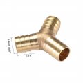 Uxcell 16mm Or 5 8 Id Brass Barb Splicer Fitting Y-shaped 3 Ways Barb Hose Air Gas Water Fuel Barbed Tee Connector 2pcs