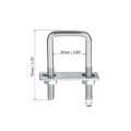 Uxcell Square U-bolts 1 25mm Inner Width Carbon Steel M8 With Nuts Frame Plate Round Washers