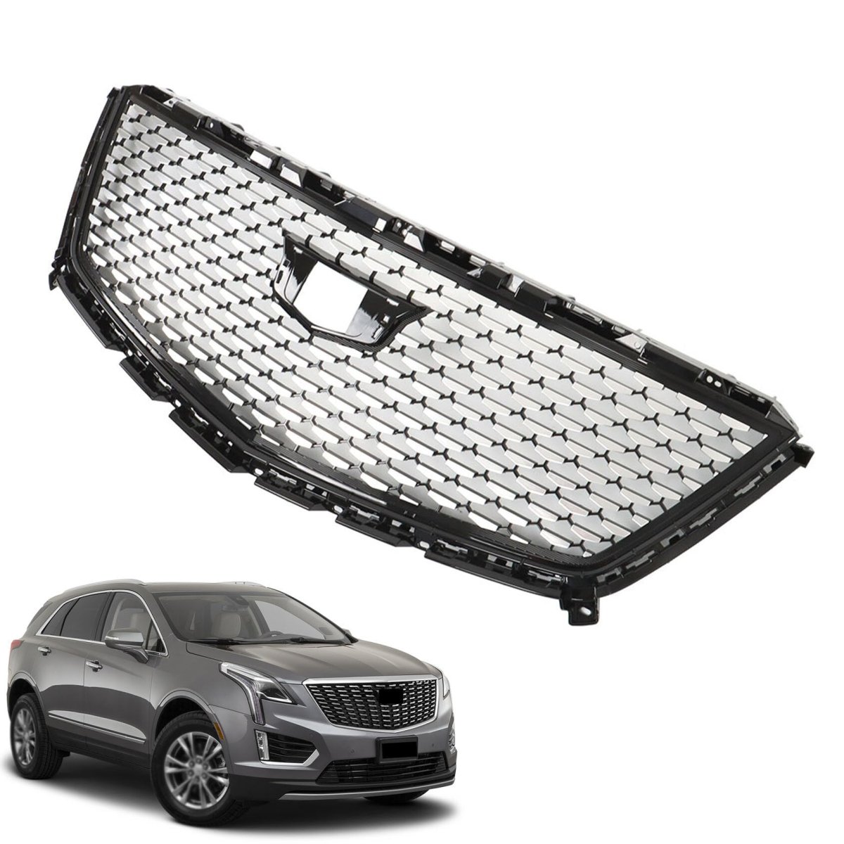 Black Front Bumper Grille Mesh Style Trim Replacement For 2016 2017 2018 2019 2020 Xt5 4-door