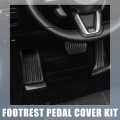 X Autohaux 3 Pcs Anti Slip No Drilling Aluminum Alloy Pedal Covers Foot Pads For Mazda 2 6 Cx-3 Cx-5 Cx-9 Black