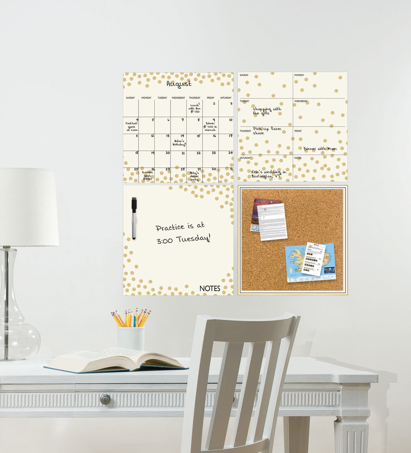 Wall Pops Wpe1503 Gold Confetti Organization Kit