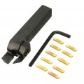Cnc Lathe Turning Tool Holder Grooving Boring Bar Heavy Duty Cut-off 10pcs Mgmn200-g Inserts 1pc Mgehr1616-2 With L-shaped