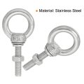 M5 25 3 16 X0 98 Stainless Steel Eye Bolts Threaded Screw Eyebolt Shoulder Ring With Nuts Washers For Lifting Hanging 2 Set