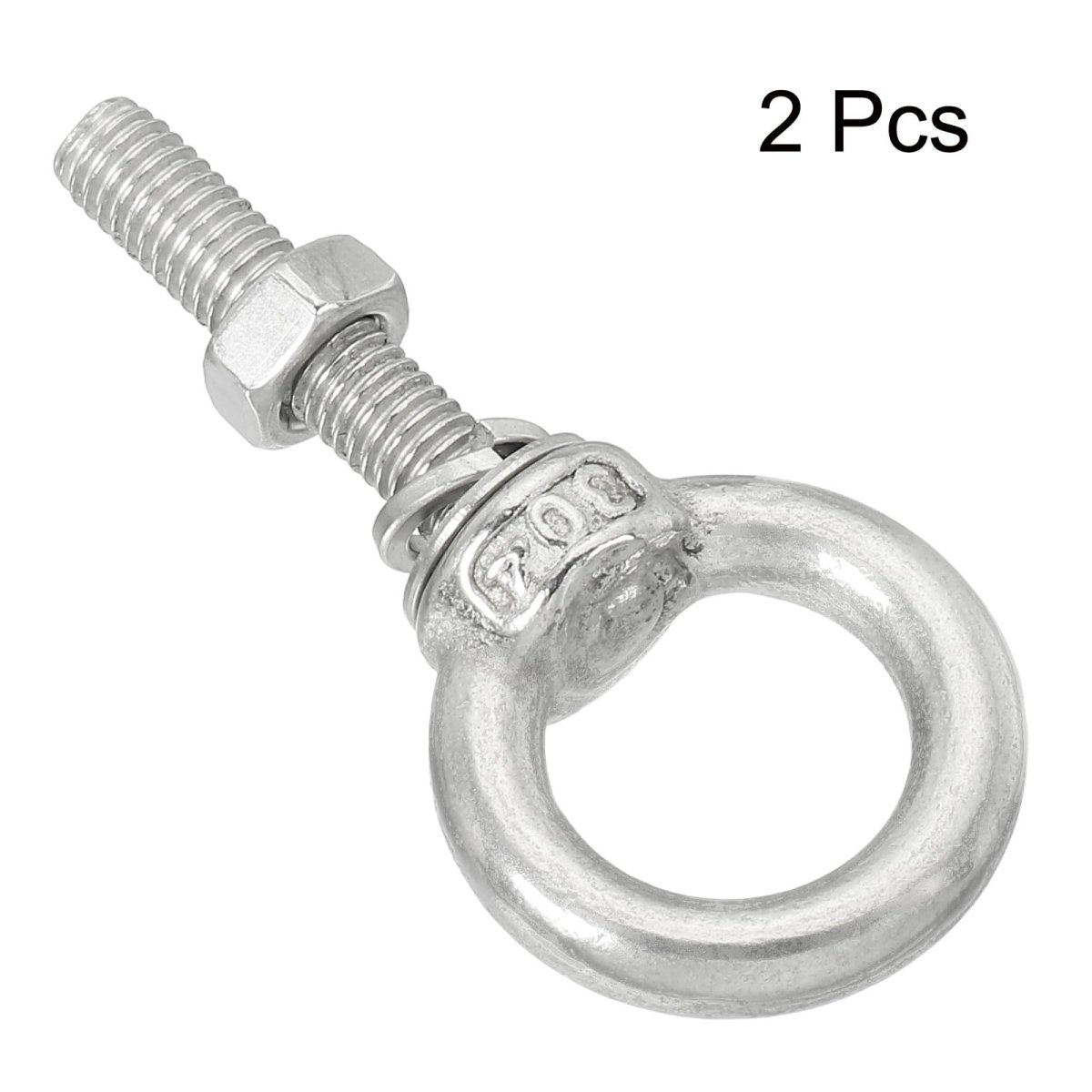 M5 25 3 16 X0 98 Stainless Steel Eye Bolts Threaded Screw Eyebolt Shoulder Ring With Nuts Washers For Lifting Hanging 2 Set