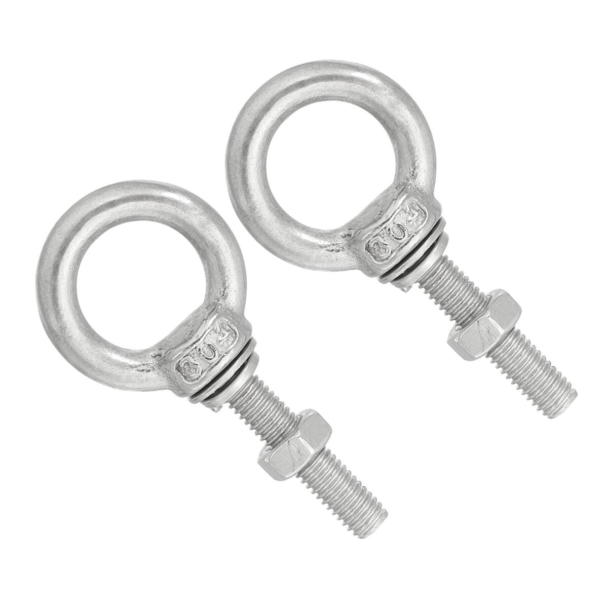 M5 25 3 16 X0 98 Stainless Steel Eye Bolts Threaded Screw Eyebolt Shoulder Ring With Nuts Washers For Lifting Hanging 2 Set