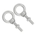 M5 25 3 16 X0 98 Stainless Steel Eye Bolts Threaded Screw Eyebolt Shoulder Ring With Nuts Washers For Lifting Hanging 2 Set 