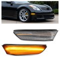 Led Front Side Marker Lights For 2003-2007 Infiniti G35 Coupe And 2002-2007 Nissan Skyline V35 Amber Clear Lens Bumper Turn 