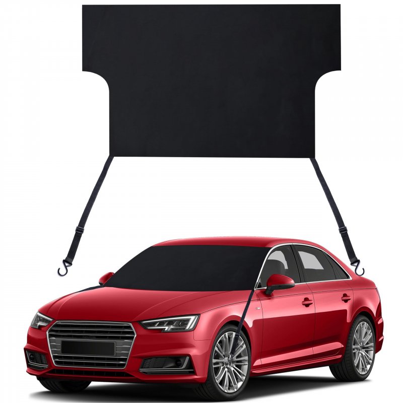 Econour Windshield Snow Cover For Cars Upgraded Trapezoidal Shape Designed With Adjustable Hook Windproof Protection Winter