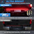 Mictuning 48 Inches Triple 360 Leds Tailgate Strip Light Waterproof With 4-way Flat Connector 5 Functions Solid Amber Turn