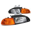 Spec-d Tuning For Honda Civic Dx Ex Dr Black Headlights Amber Corner Signal Lights 
