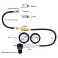 Cylinder Leakage Detector Dual Pressure Gauges Engine Compression Leakdown Tester Kit For Piston Ring Valve Head Gasket