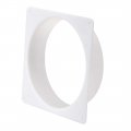 Uxcell 8inch Duct Connector Flange Abs Plastic Air Outlet Inlet Hose Pipe Adaptor For Ventilation Equipment