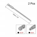 Uxcell 2 Pcs H3 3mm Ball End Screwdriver Bits S2 Steel Magnetic 3 9 Inch Long Drill Bit With 1 4 Hex Shank