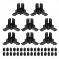 3-way End Corner Brackets 8set L Type Interior Joint Connectors With Screws For 2020 Series Aluminum Extrusion Profile Black 