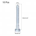 Uxcell Hex Lag Screws M12 X 100mm Carbon Steel Zinc Plated Half Thread Self-tapping Bolts For Wood Screw 10pcs