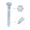 Uxcell Hex Lag Screws M12 X 100mm Carbon Steel Zinc Plated Half Thread Self-tapping Bolts For Wood Screw 10pcs