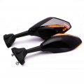 New 2x Front Black Intergrated Amber Led Turn Signal Blinker Rearview Side Mirror For Suzuki Gsxr 600 750 2001 2005