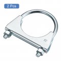 Uxcell Muffler U-bolt Clamps For 60mm 2-3 8 Diameter Exhaust Tail Pipe 2pcs U Clamp Saddle Type