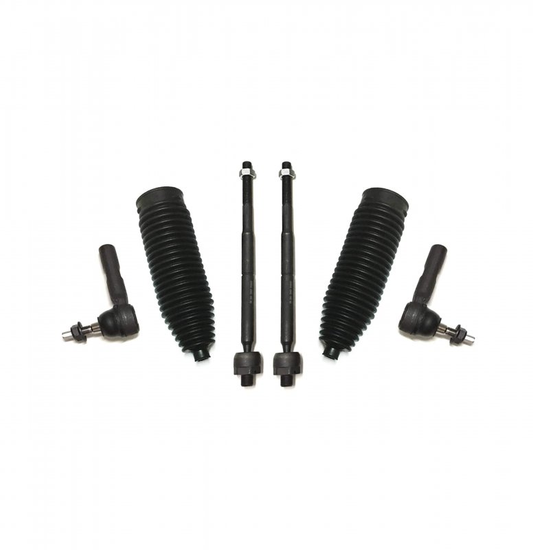 6 Pc Front Tie Rod Ends And Rack Pinion Bellow Boots Steering Kit For Rwd Models