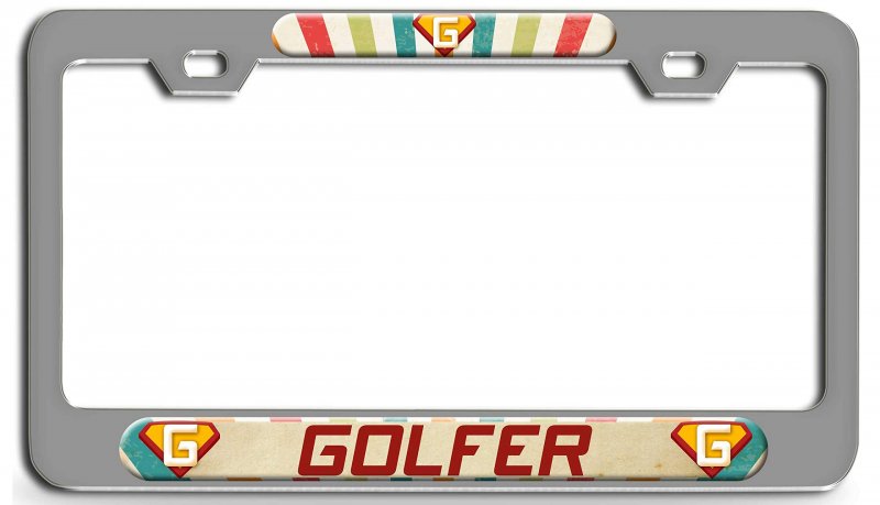 Golfer Career Ch 3d Metal License Plate Frame Universal Fit For Auto Suv And Truck Tag Holder 12 In X 6 Heavy Duty Steel