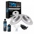 Trq Rear Premium Ceramic Brake Pad Coated Rotor Kit W Fluids For Ford Lincoln 
