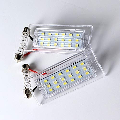 Eparts 2 Pieces 6000k Xenon White 12v 18-smd Led License Plate Light For 2000 2001 2002 2003 2004 2005 2006 Bmw X5 E53 2007