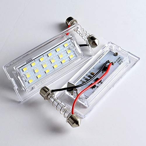 Eparts 2 Pieces 6000k Xenon White 12v 18-smd Led License Plate Light For 2000 2001 2002 2003 2004 2005 2006 Bmw X5 E53 2007