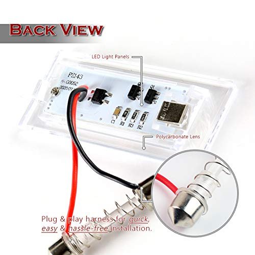 Eparts 2 Pieces 6000k Xenon White 12v 18-smd Led License Plate Light For 2000 2001 2002 2003 2004 2005 2006 Bmw X5 E53 2007