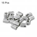 Uxcell Self Tapping Threaded Inserts 15pcs Inner M4-0 7 Outer M6 5x8 303 Stainless Steel Slotted Thread Repair Nuts