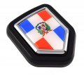 Dominican Republic Flag Car Truck Black Shield Grill Badge Chrome Grille Emblem 2 6 X 3 1
