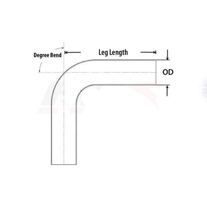 90 Degree Elbow Reducer Coupler Silicone Hose 25 In To 2 75 3 5 Leg Length Ply Reinforced Automotive Tubing Bkrf-1063ss Black