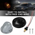 X Autohaux 5pcs Car Top Cab Marker Light Roof Running Lamps Smoked Black Covers Lens Yellow Led For Chevrolet C30 C20 K30 K20