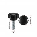 Uxcell M6 X 15mm Metric Male Thread Knurled Clamping Knobs Grip Thumb Screw On Type Plastic Threaded Hand Bolt Black 12 Pcs