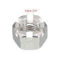 Uxcell M16 X 2mm Pitch Hexagon Castle Nut 304 Stainless Steel Slotted Hex Nuts Pack Of 5