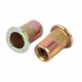 Uxcella M6x15mm Open End Flat Head Knurled Body Blind Threaded Rivet Nut 100pcs