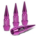 Auto Dynasty 45mm Anodized Aluminum Valve Stem Caps Spiked Head Design Car Accessories Universal Fit For Most Vehicles Purple