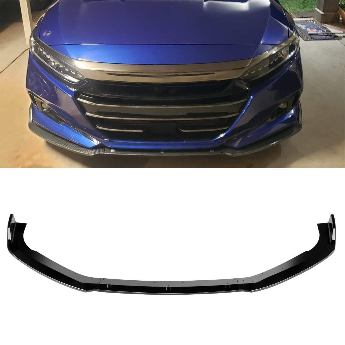 Front Bumper Lip Spoiler For Honda Accord Sedan 2018 2020 Glossy Black Abs Body Kit 3 Piece Set