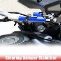 Motoforti Universal Motorcycle Steering Damper Blue Adjustable Linear Stabilizer For Scooters Steetbike