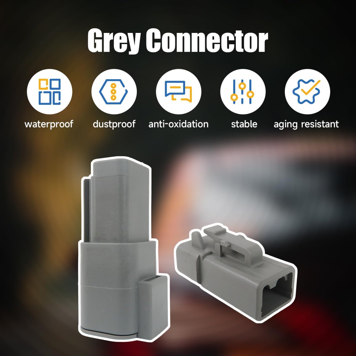 Dtp Connector Kit 2 Pin 14 Awg Waterproof With Size 12 Solid Contact 2 Sets For Car Motorcycle Truck Boap Connector Kit 2 Pin