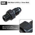 X Autohaux Black 4an Male To M10 1 0mm Thread Tube Hardline Fuel Line Adapter Oil Gas Pipe Fitting